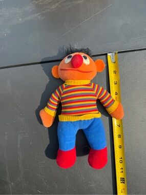 Vintage Knickerbocker 1970s  Ernie 10” Plush Doll Sesame Street Toy